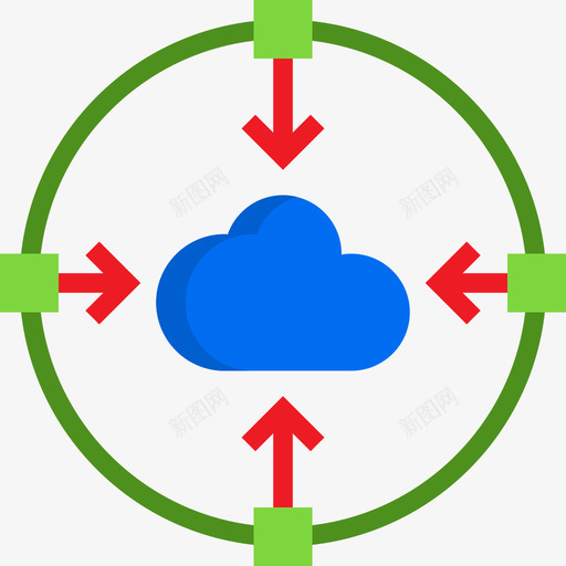 云数据和网络管理3扁平图标svg_新图网 https://ixintu.com 扁平 数据 网络管理