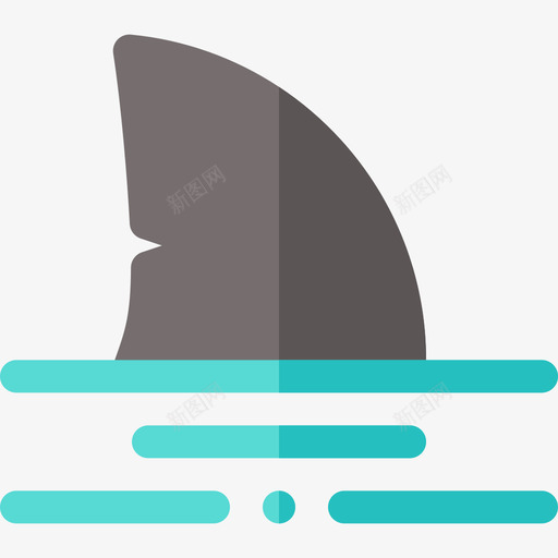 鲨鱼热带34扁平图标svg_新图网 https://ixintu.com 扁平 热带34 鲨鱼