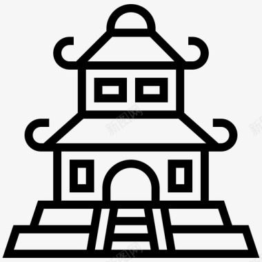 寺庙天堂佛教中国图标图标