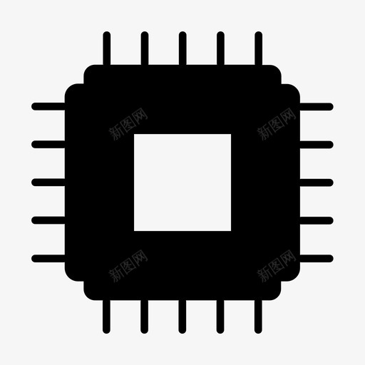 微芯片硬件处理器图标svg_新图网 https://ixintu.com 业务 办公 处理器 标志 硬件 芯片