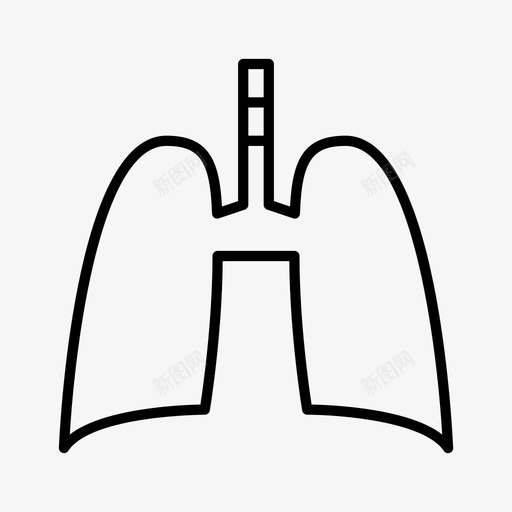 解剖学肺生物学图标svg_新图网 https://ixintu.com 生物学 肺 解剖学