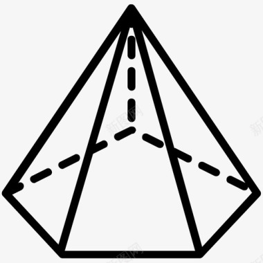 六角形金字塔二维二维形状图标图标