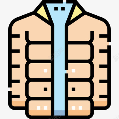 夹克冬衣和配件10线颜色图标图标