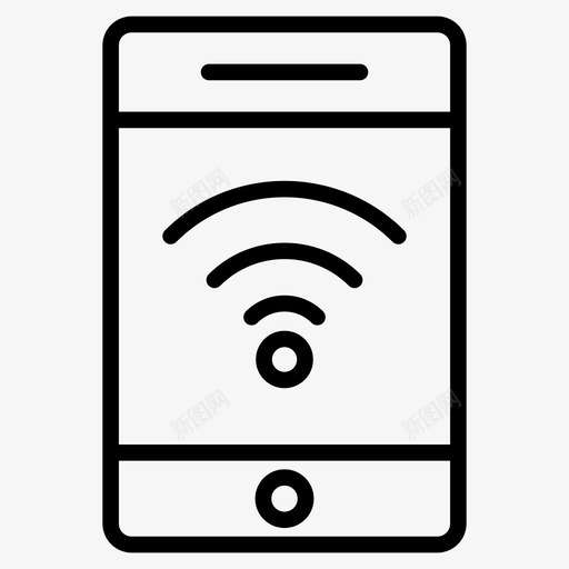 wifi手机信号图标svg_新图网 https://ixintu.com wifi 信号 手机 数字营销线路图标