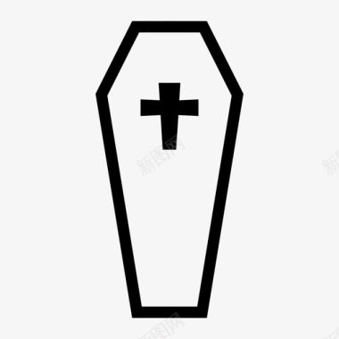 棺材埋葬尸体图标图标