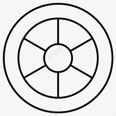 车轮圆形运动常规线条组157图标图标
