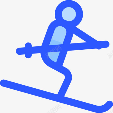 滑雪冬季100蓝色图标图标
