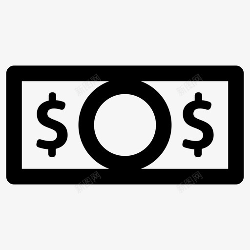 美元钞票货币钱图标svg_新图网 https://ixintu.com 美元钞票 货币 购物 钱
