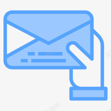 信件邮件73蓝色图标图标