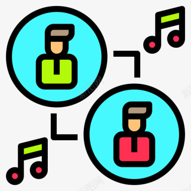 用户音乐和声音11线性颜色图标图标
