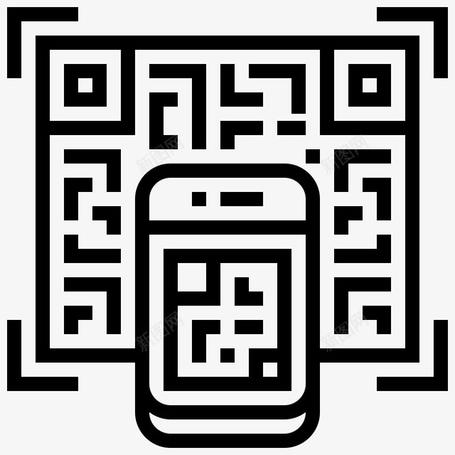 二维码数据信息图标svg_新图网 https://ixintu.com 二维 信息 应用程序 扫描 数据 移动