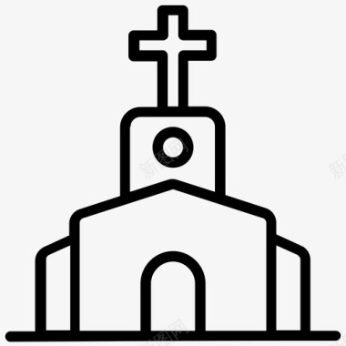 教堂天主教基督教会图标图标