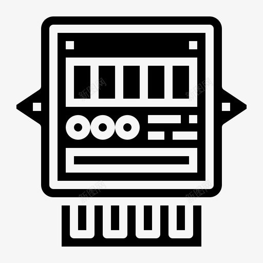 电表建筑电子图标svg_新图网 https://ixintu.com 固体 图标 建筑 技术 电子 电表 能源