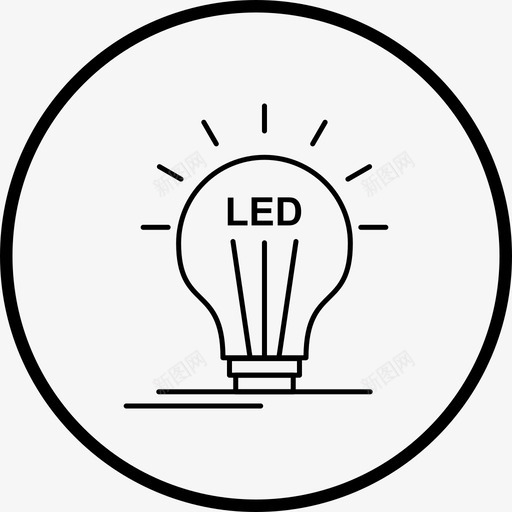 led灯泡创意灯光图标svg_新图网 https://ixintu.com led 创意 图标 灯光 灯泡 线条