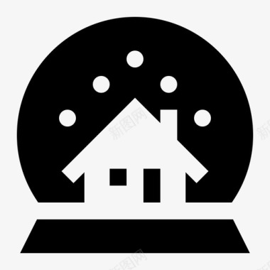 雪球装饰房子图标图标