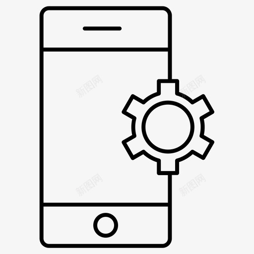 智能手机装备设置图标svg_新图网 https://ixintu.com 常规 手机 智能 系列 艺术设计 装备 设置