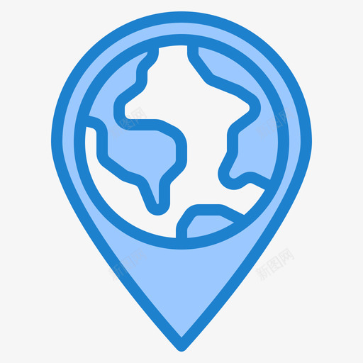 地球仪导航和地图蓝色图标svg_新图网 https://ixintu.com 地图 地球仪 导航 蓝色