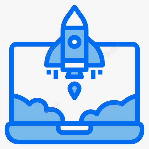 火箭启动83蓝色图标svg_新图网 https://ixintu.com 启动 火箭 蓝色