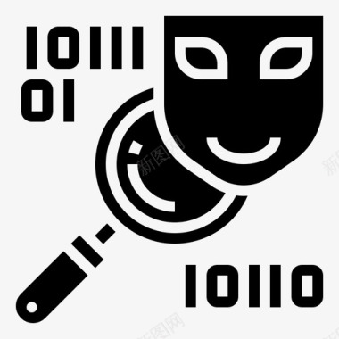 间谍软件网络犯罪16字形图标图标
