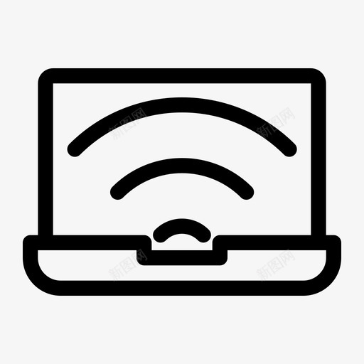 信号笔记本连接网络图标svg_新图网 https://ixintu.com wifi 信号 多媒体 笔记本 网络 连接