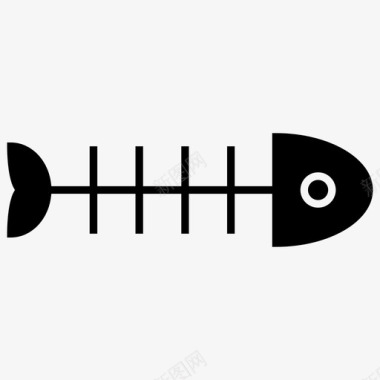 鱼鱼刺宠物黑图标图标
