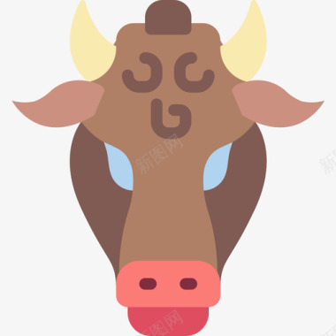 牛头怪希腊神话21扁平图标图标