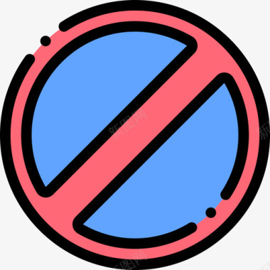 禁止交通标志14线颜色图标图标