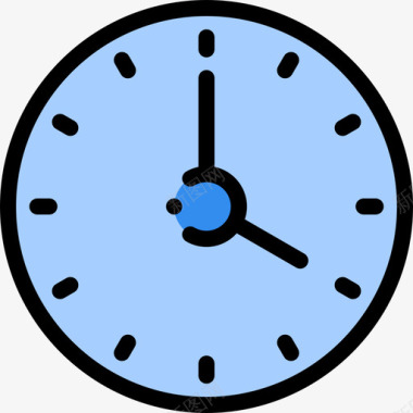 时钟145办公室线性颜色图标图标
