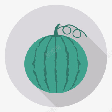 西瓜食品和饮料30圆形图标图标