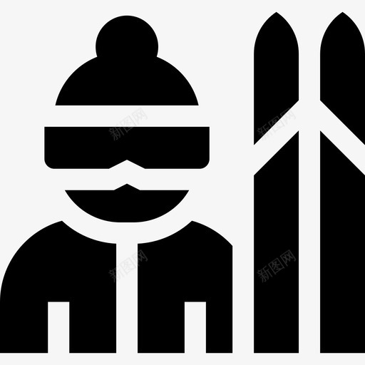 滑雪运动员冬季运动35填充型图标svg_新图网 https://ixintu.com 冬季运动 填充型 滑雪 运动员