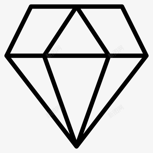 钻石金融宝石图标svg_新图网 https://ixintu.com 宝石 数字营销线图标 红宝石 金融 钻石