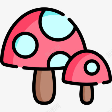 蘑菇春57线形颜色图标图标