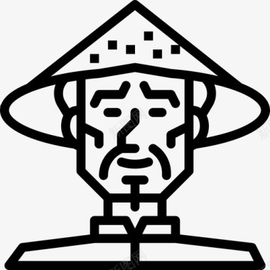 帽子中国55直线型图标图标