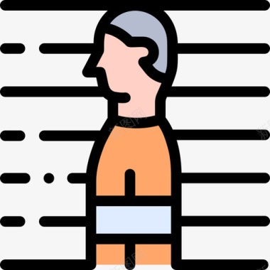 囚犯法律和司法22直系肤色图标图标