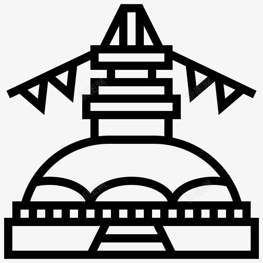 布达纳特遗产尼泊尔图标svg_新图网 https://ixintu.com 佛塔 地标线1 宗教 尼泊尔 布达纳特 遗产