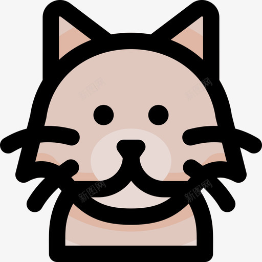 波斯猫猫品种2线性颜色图标svg_新图网 https://ixintu.com 波斯猫 波斯猫插画 猫品种2 线性颜色