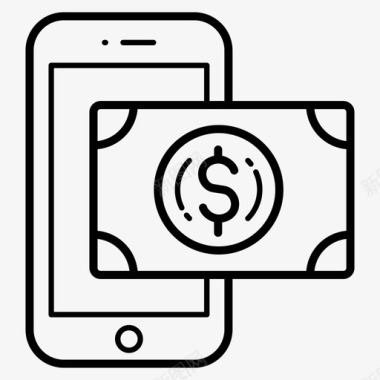 移动货币现金货币图标图标
