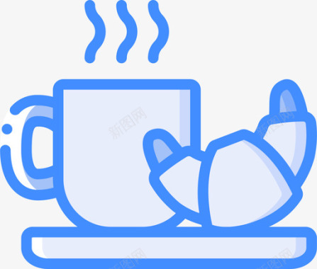 咖啡早餐45蓝色图标图标
