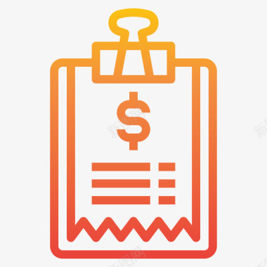 账单账单和付款2梯度图标图标