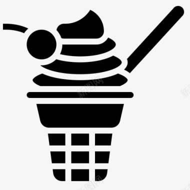 冰淇淋幼儿园35字形图标图标