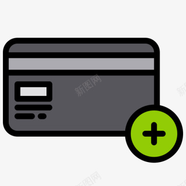 信用卡网上购物71线性颜色图标图标