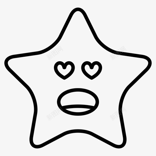明星表情爱图标svg_新图网 https://ixintu.com 心情 明星 明星表情线 爱 表情