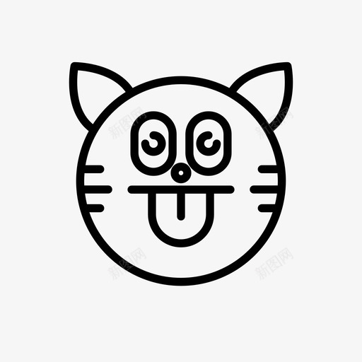 老虎动物表情符号图标svg_新图网 https://ixintu.com 动物 符号 老虎 舌头 表情