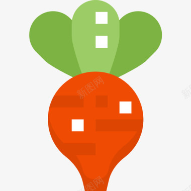 萝卜蔬菜和水果2个扁平图标图标