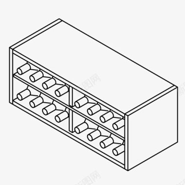 葡萄酒储藏瓶子陈列图标图标