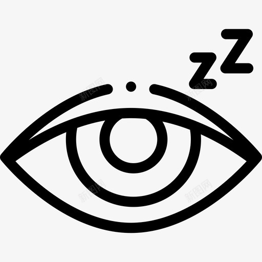 眼睛该睡觉了42直线型图标svg_新图网 https://ixintu.com 直线 眼睛 睡觉 线型