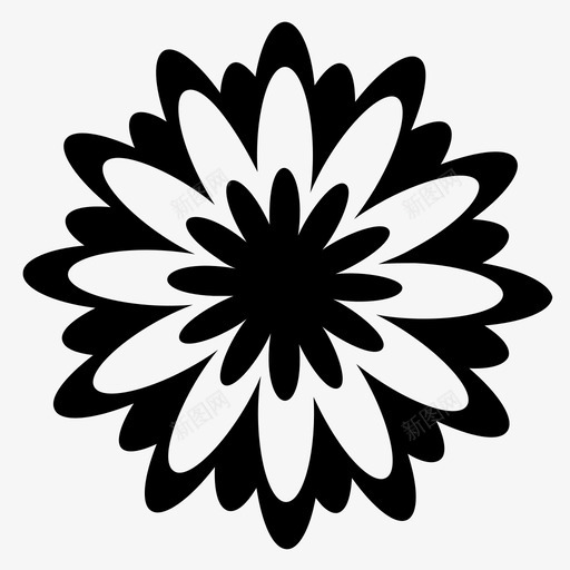 向日葵装饰花花卉装饰图标svg_新图网 https://ixintu.com 向日葵 图案 符号 花卉 装饰