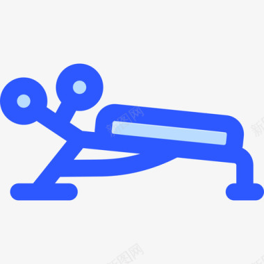 腹部长凳健身115蓝色图标图标