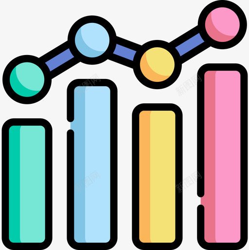 统计学货币81线性颜色图标svg_新图网 https://ixintu.com 线性颜色 统计学 货币81