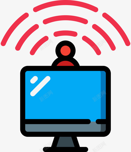 电脑播客3线性颜色图标svg_新图网 https://ixintu.com 播客 电脑 线性 颜色